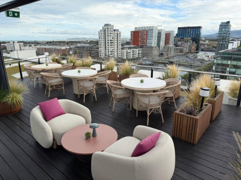 The rooftop bar is only open during the warm months