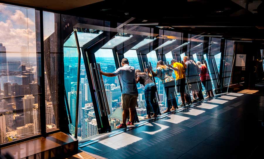 People trying out Tilt in 360 Chicago