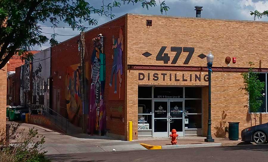 View of the 477 Distilling building from the outside
