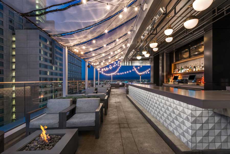View of the rooftop bar in 54Thirty Rooftop