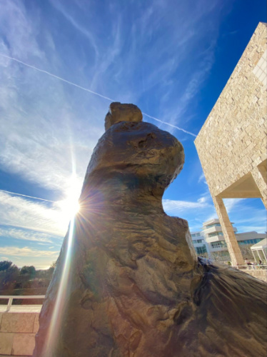 A sculpture, displayed at the Getty Center