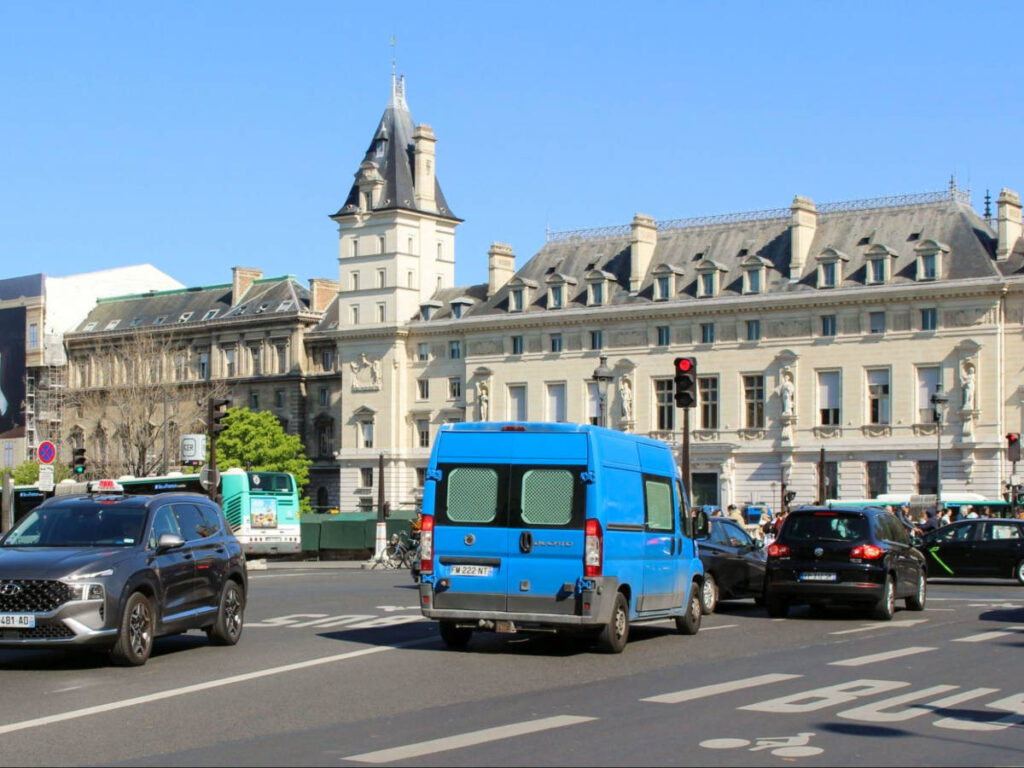 View of a busy street in Paris