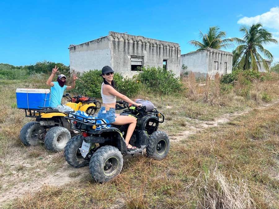Clara riding an ATV in Las Coloradas