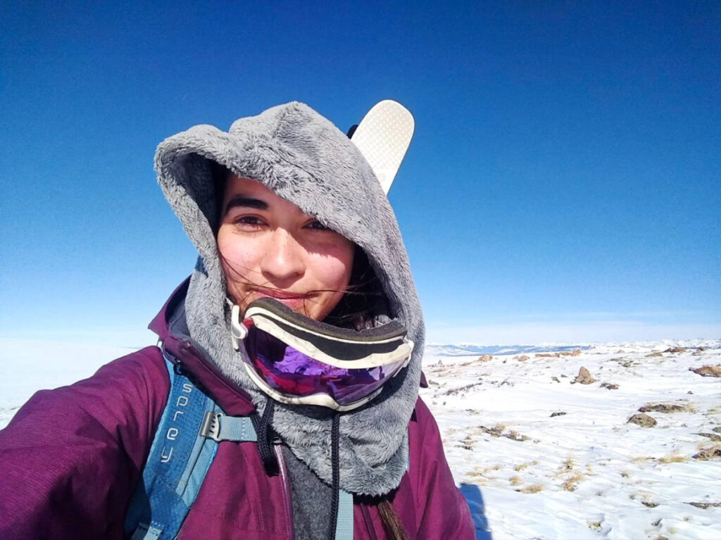 The author Abigail at Berthoud Pass in Winter Park