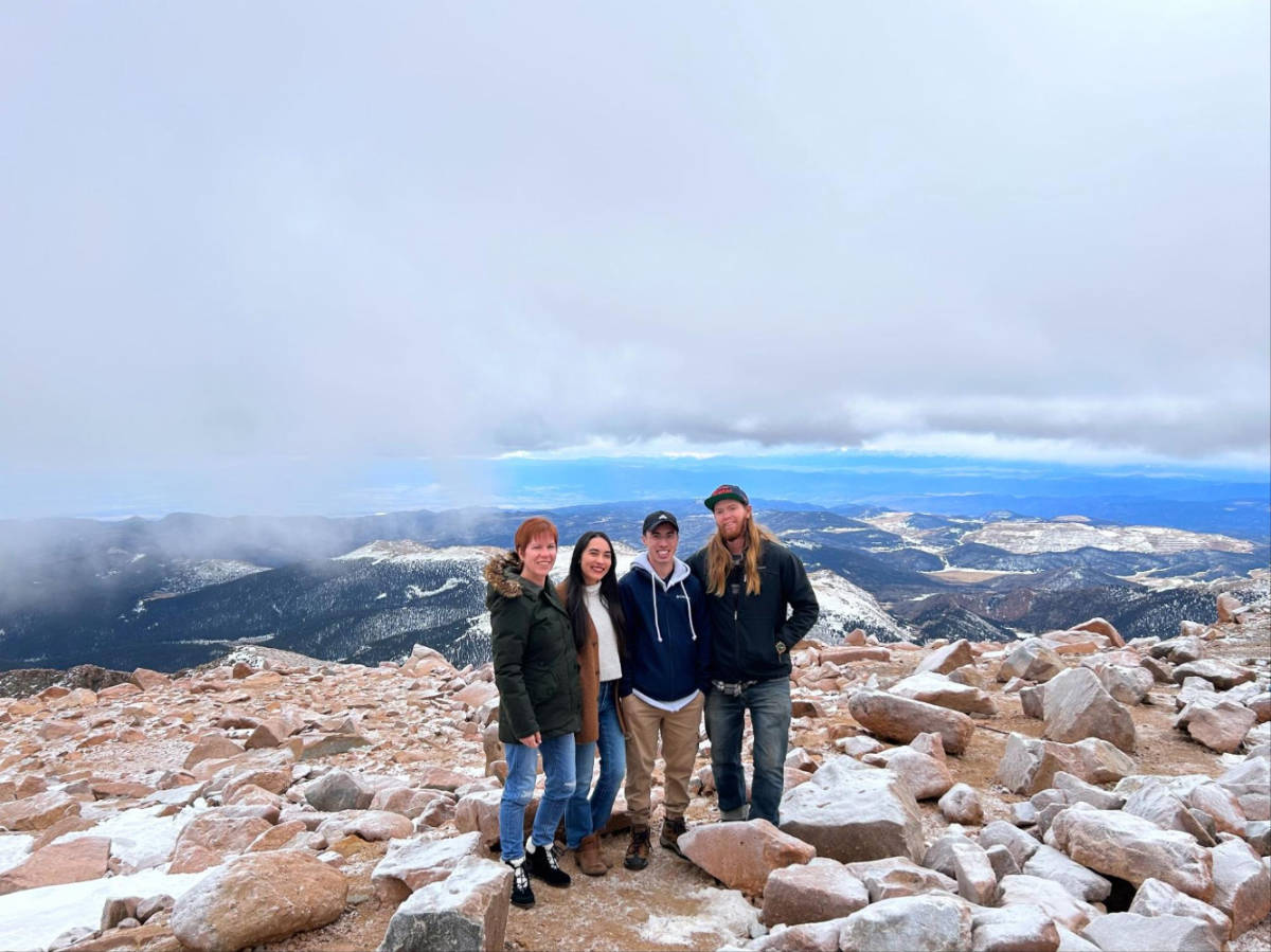 Travel Lemming editor, Abigail Bliss with her family at the summit of Pikes Peak
