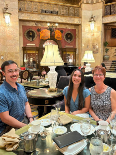 Travel Lemming Editor, Abigail and her family at the Brown Palace Hotel