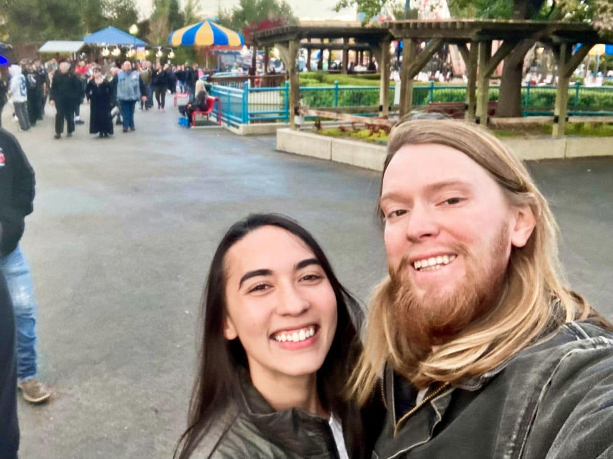Travel Lemming editor, Abigail Bliss and her husband on a date at Elitch Gardens