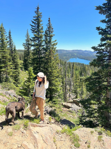 Travel Lemming Editor Abigail Bliss and her pup on the trail