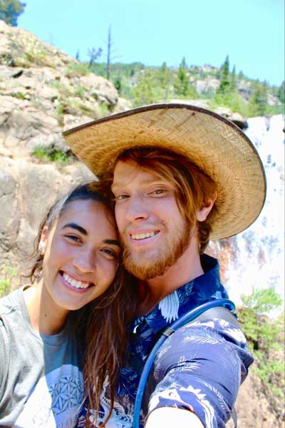 The author and her husband in Fish Creek Falls