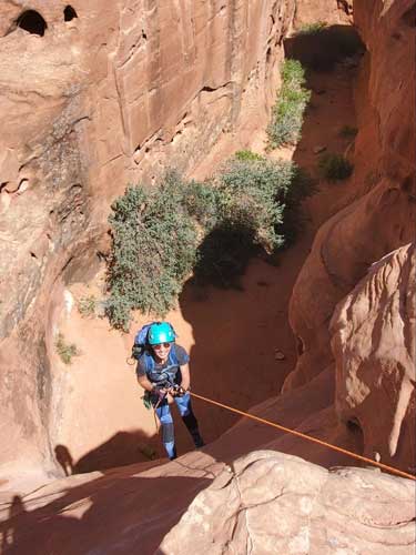 Abigail Bliss enjoying rock climbing in North Wash