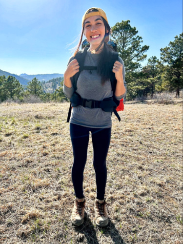 The author, Abigail posing while carrying her Teton Sports Scout Backpack