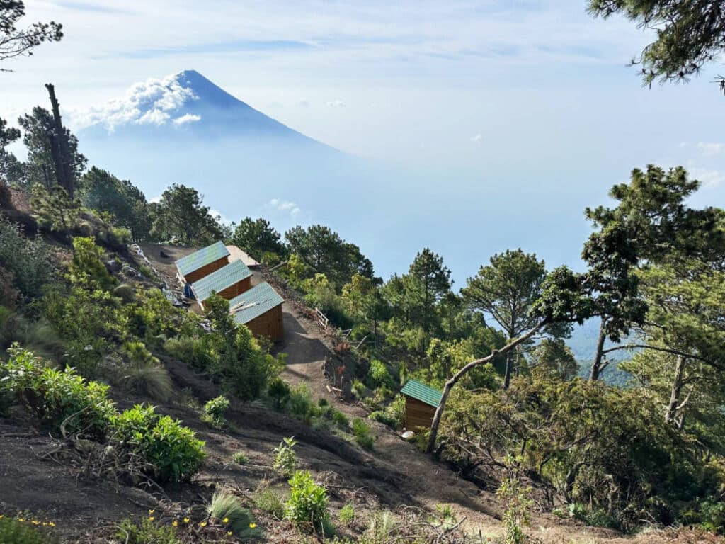Overlooking view of the Acatenango base camp