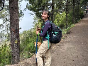 The author, Lea Rose Allbaugh smiling for a photo during her hike to the Acatenango summit