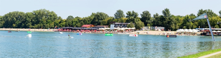 Panoramic view of Ada Ciganlija Lake