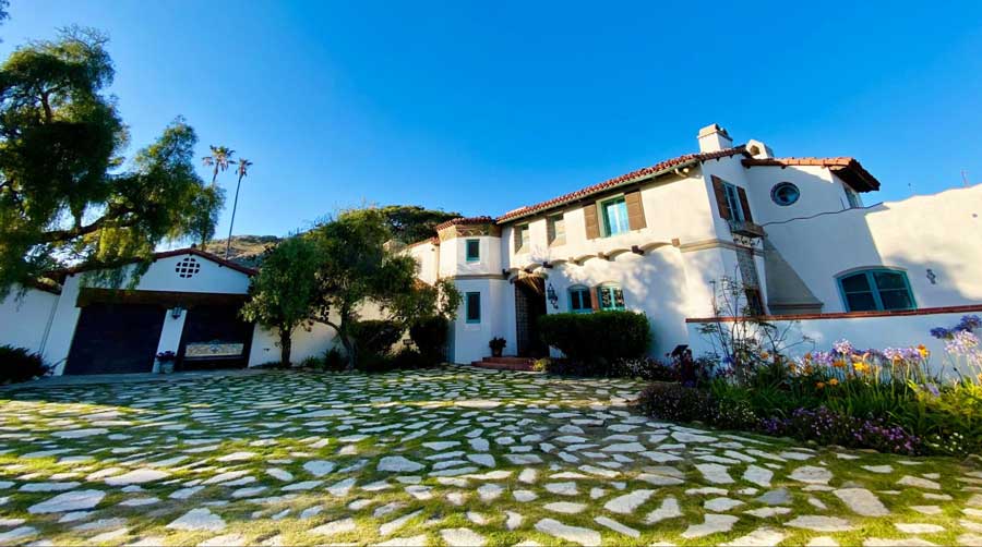 The Adamson House in Malibu from the outside
