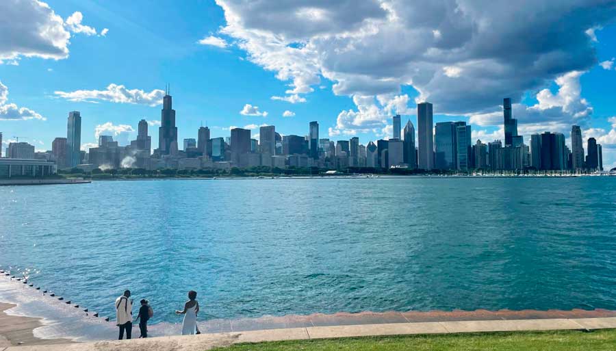 View from the outside of the Adler Planetarium