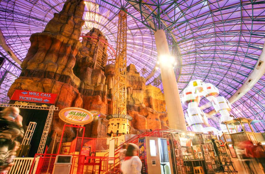 View inside the Adventuredome amusement park in Las Vegas