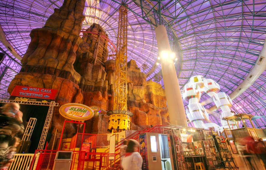 View of rides in Adventuredome