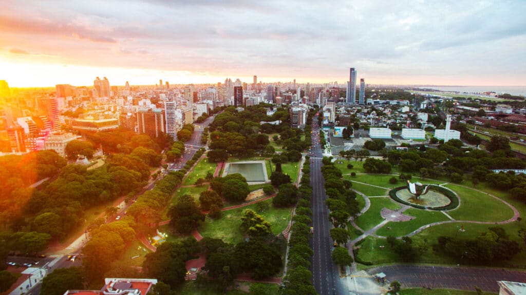 Aerial view of Palermo in Buenos Aires