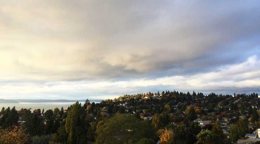 Overlooking view of Seattle