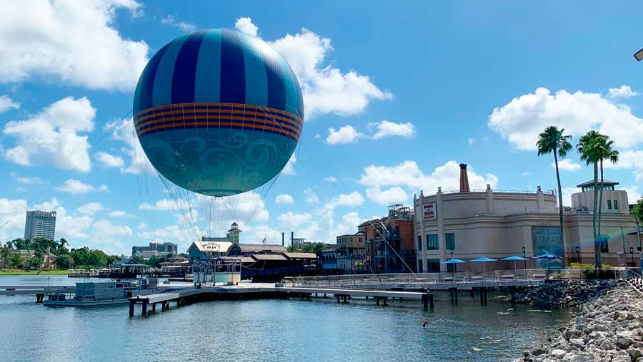 View of the Aerophile in Disney Springs waiting for guests