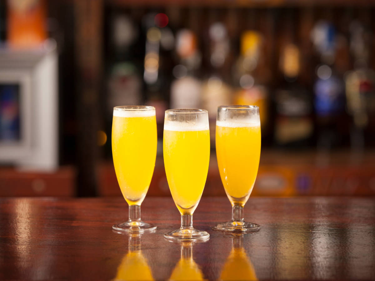 Three glasses of the cocktail drink Agua de Valencia