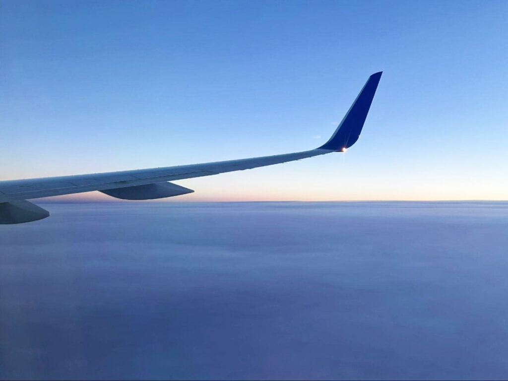 View from the window of an airplane