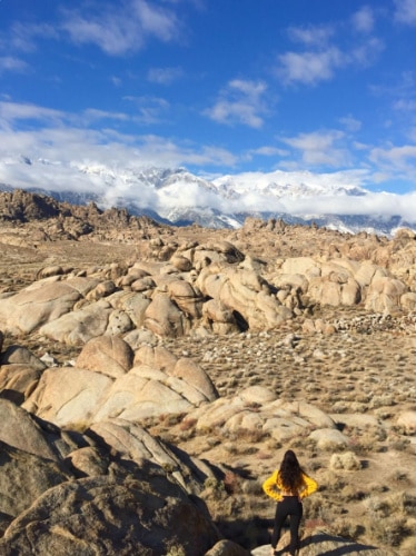 The author, McKenna Mobley admiring the view of Alabama Hills