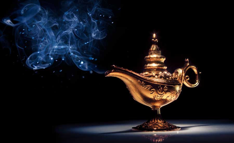 View of the Aladdin's Magic Lamp and a smoke coming out of it