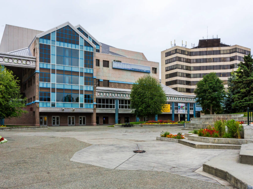 The Alaska Center for the Performing Arts building from the outside