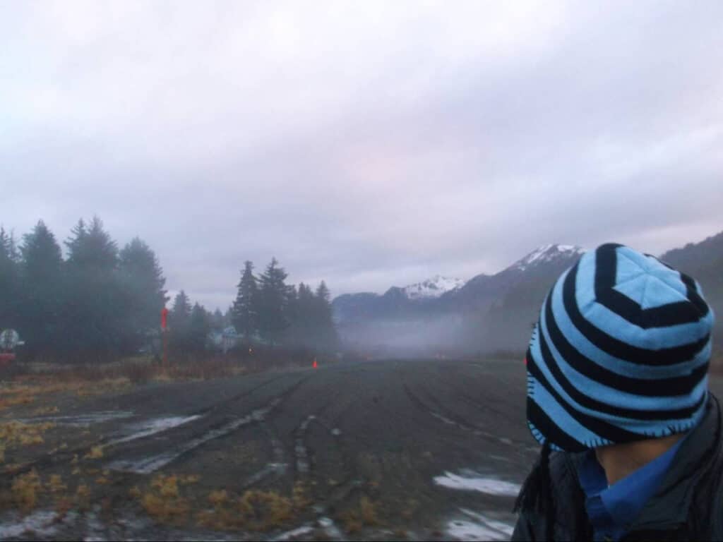 View from an airport in a rural area in Alaska