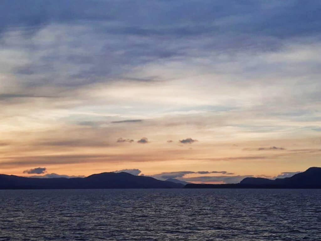 Colorful sky during sunset in Alaska