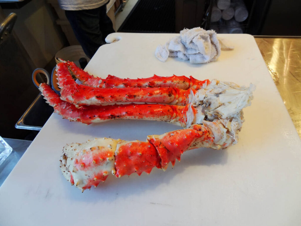 An Alaskan King Crab on a table