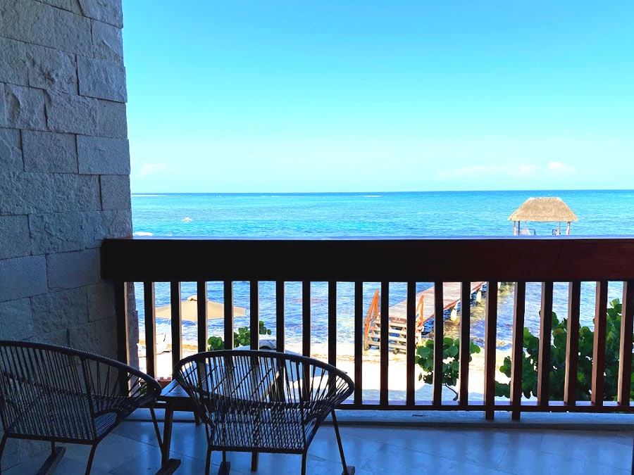 View from the balcony of a room in Alea Tulum