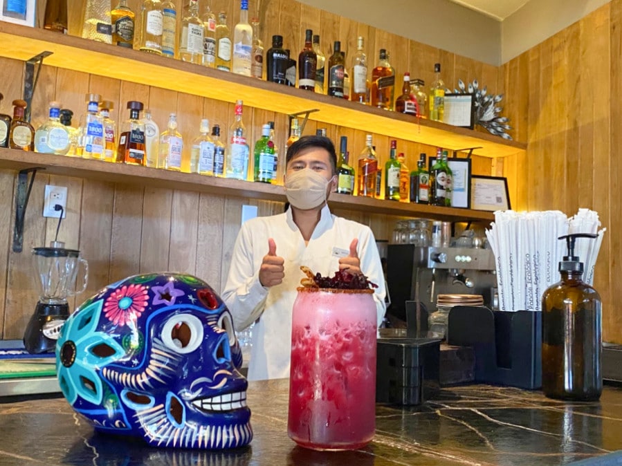 View of a bartender in a bar in Alea Tulum Resort