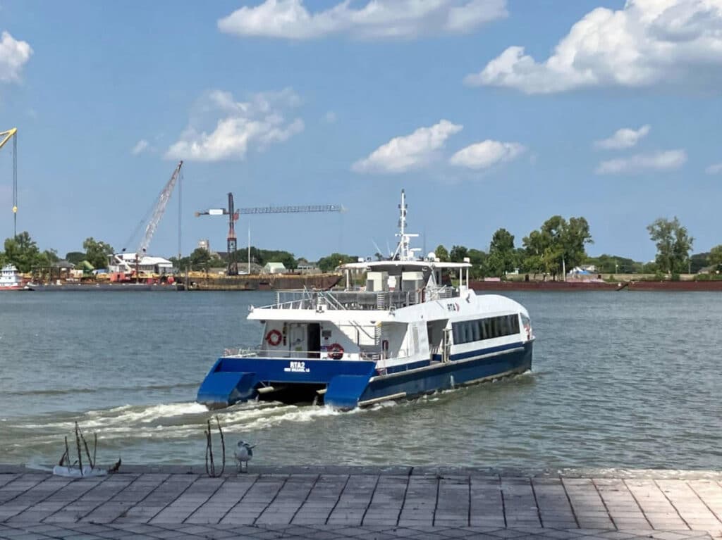 A ferry in Algiers crossing the river