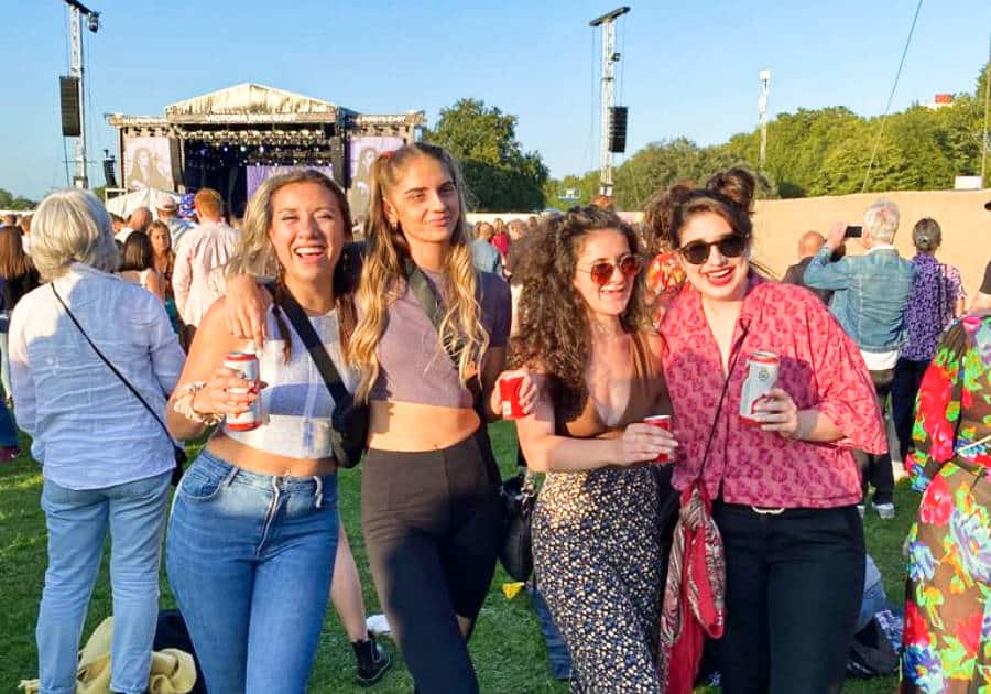 The author Brooke Horrobin and her friends enjoying the music festival in All Points East