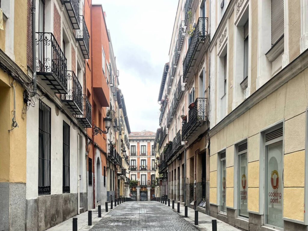 Colorful buildings on an alleyway