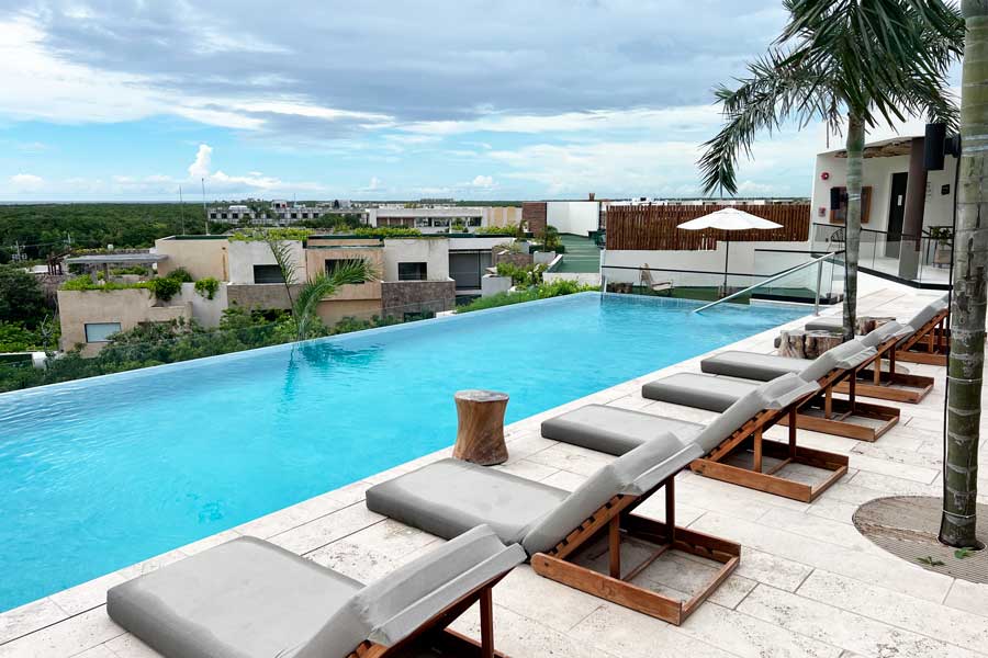 View from the pool area of Aloft Tulum