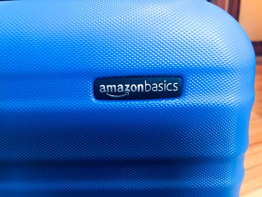 Close up view of the Amazon Basics Luggage