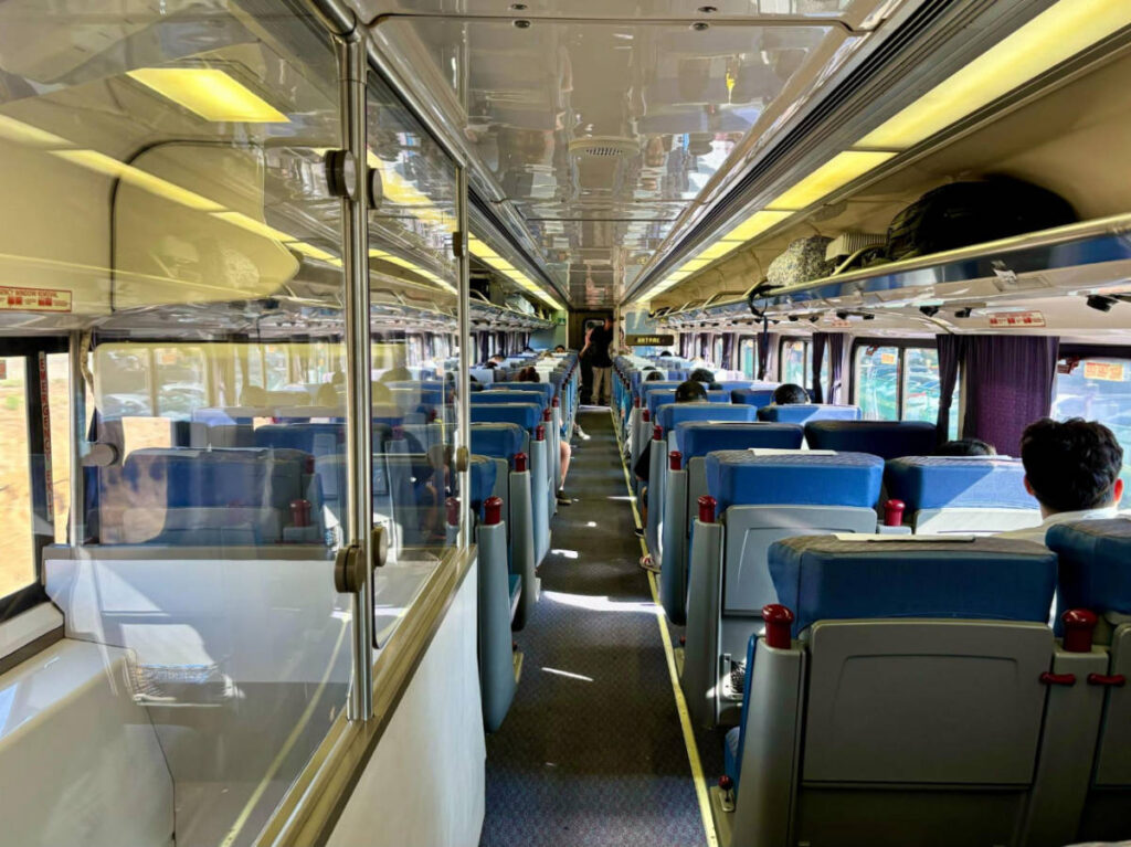 View from the inside of Amtrak California