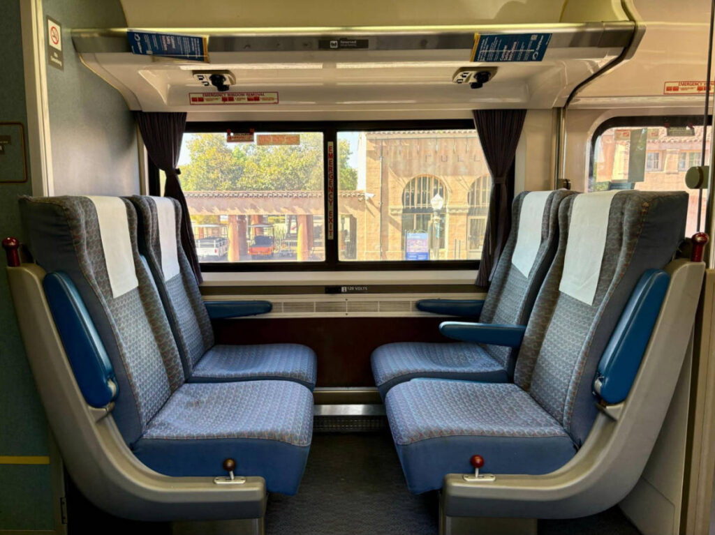 View from the inside of Amtrak California