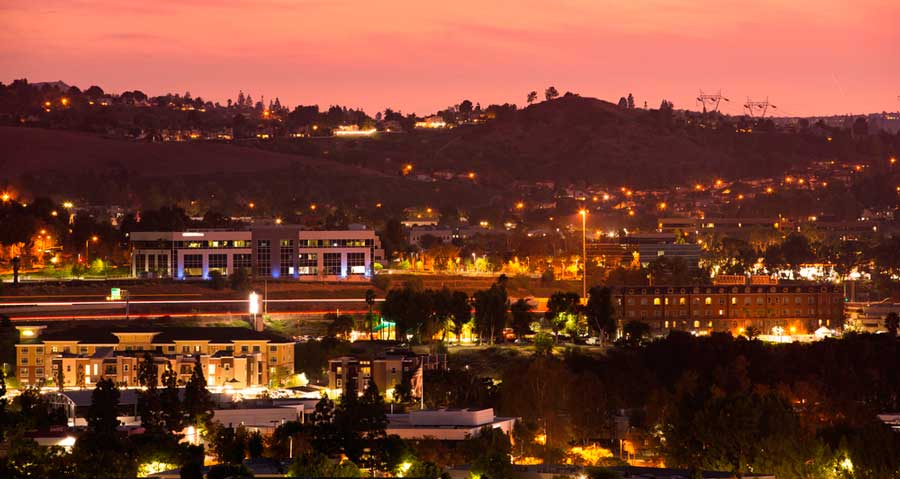 Colorful sky over the Anaheim Hills during sunset