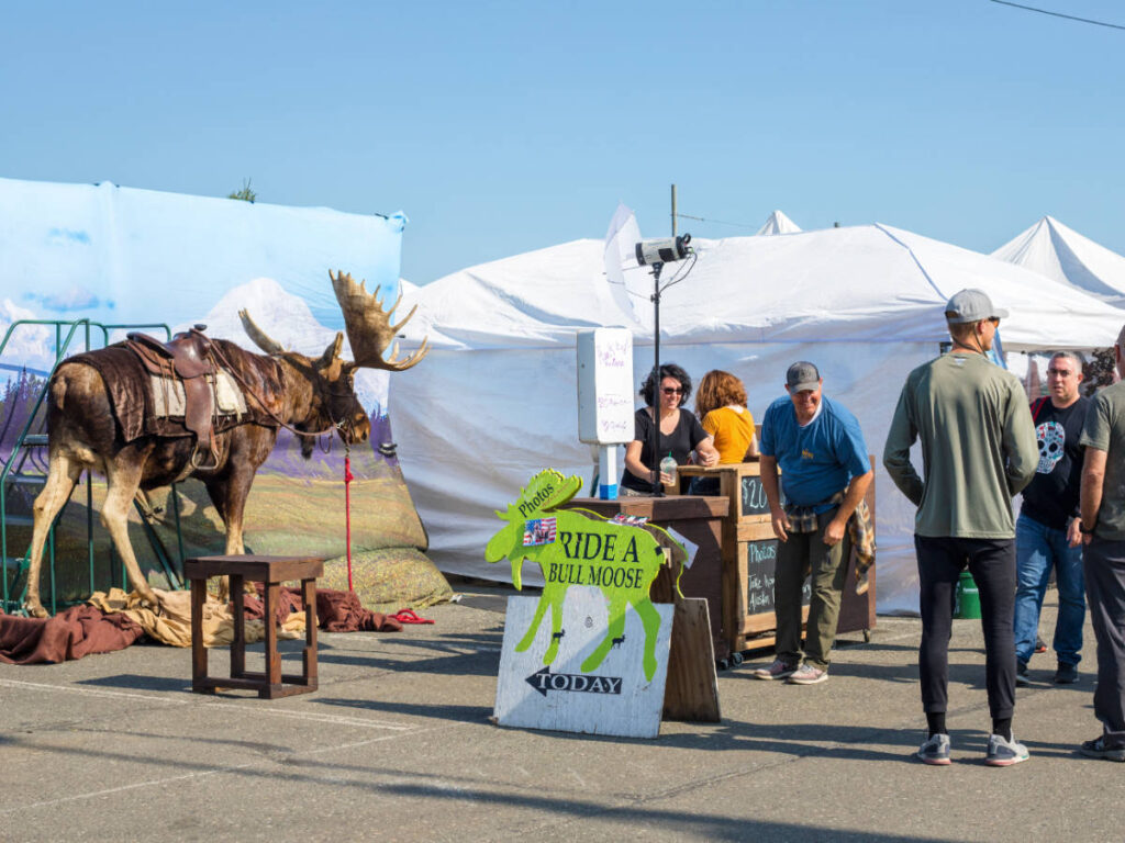 A moose ride at the Anchorage Market