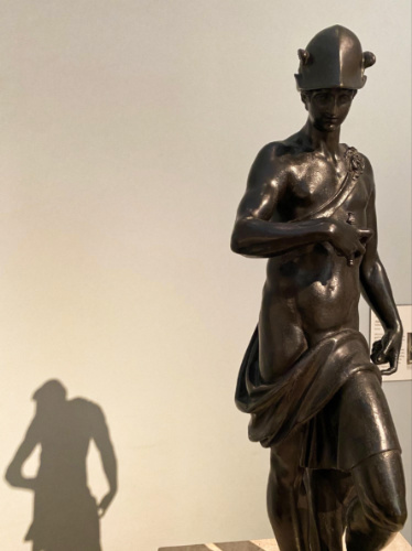 The ancient bronze statue of Mercury