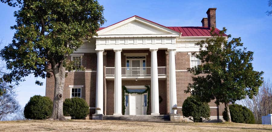 Exterior view of The Hermitage, Andrew Jackson’s mansion in Nashville