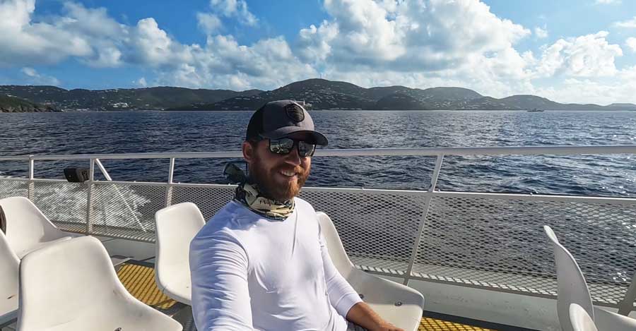 The author riding the Native Son Ferry