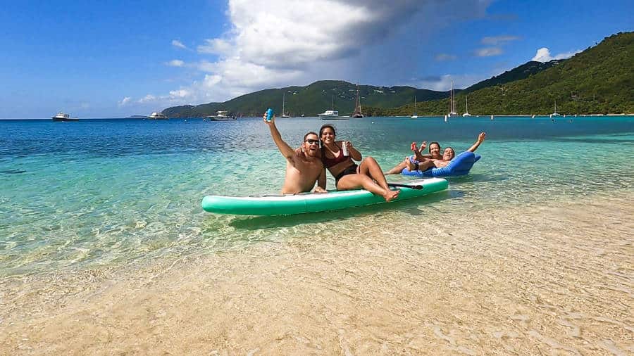 The author Andrew Bloem enjoys with his family at the beach