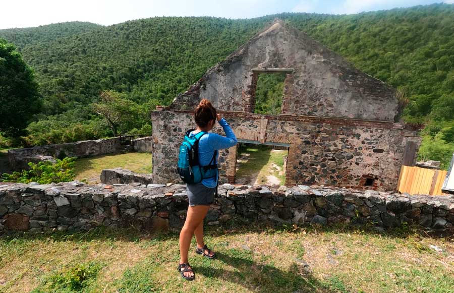 The author's wife in Annaberg Sugar Plantation
