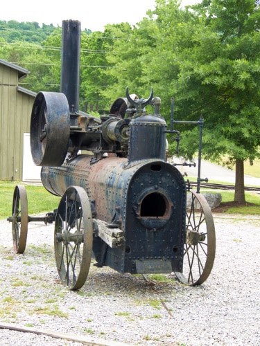 View of the antique steam engine in Townsend